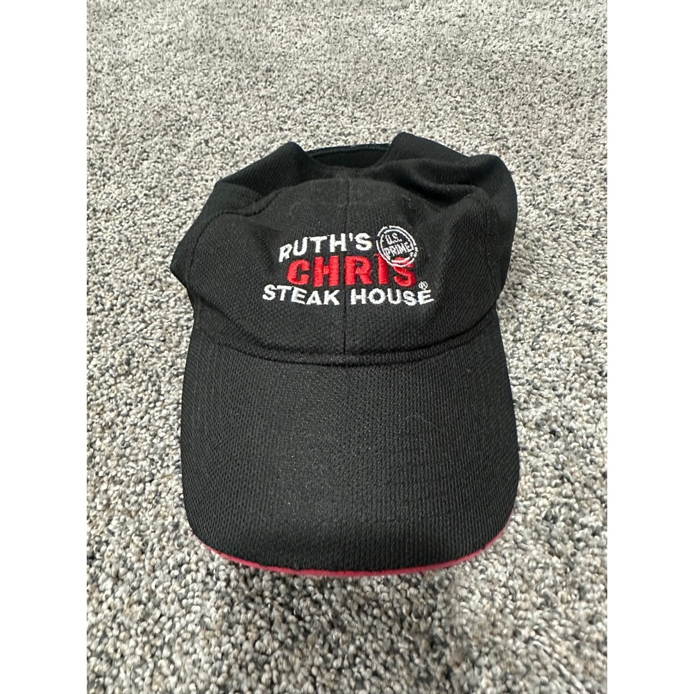 Ruths Chris Steak House Hat Black Red Logo Adjustable Baseball Cap KC Caps
